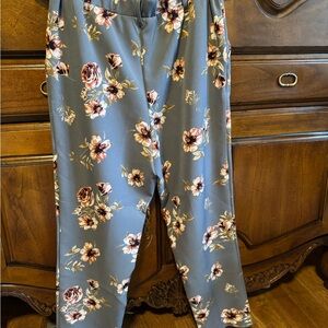 Dusty Blue Floral Trousers